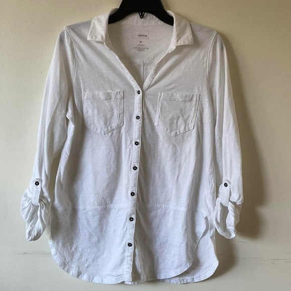 Sonoma Tops - SONOMA White button down shirt Size M